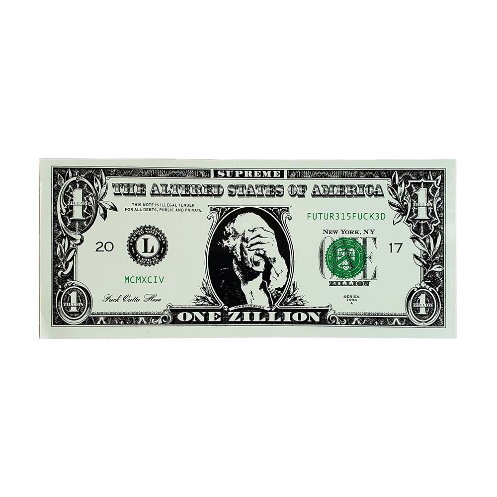 Supreme Zillion Dollar Bill Sticker